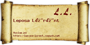 Leposa Lóránt névjegykártya