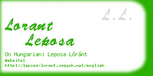 lorant leposa business card